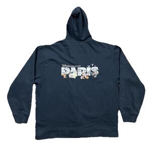 Vintage Disneyland Resort Paris 1992 Full Zip Hoodie Navy XL